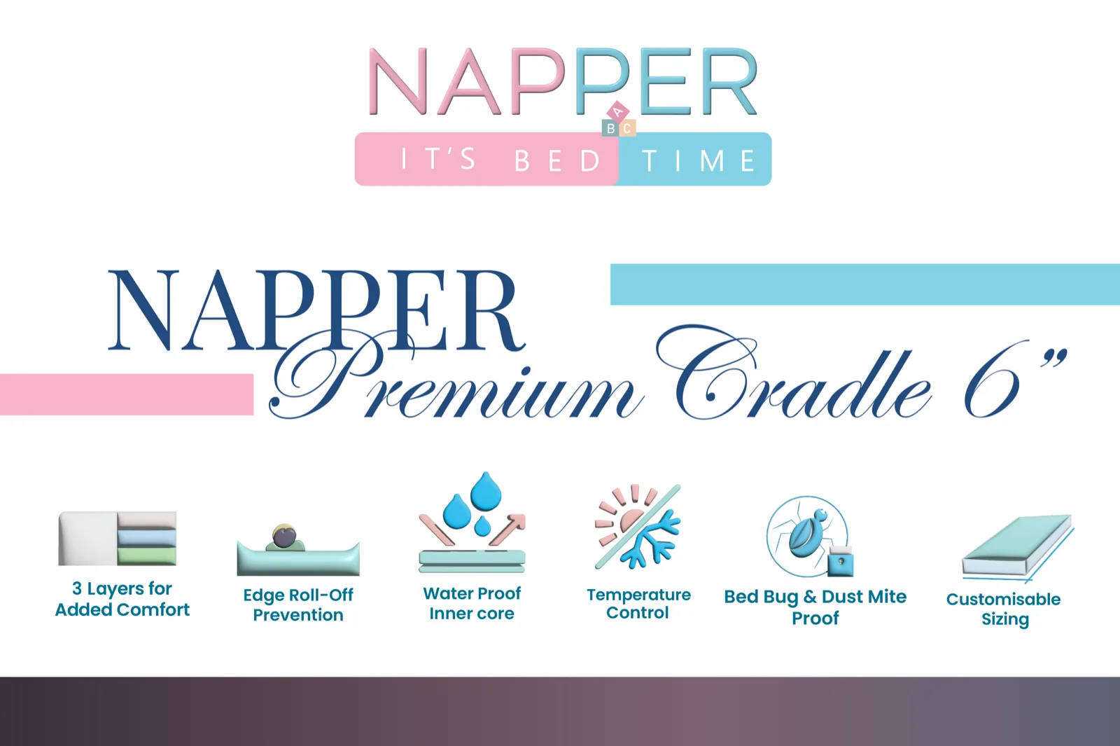 Napper Premium Cradle 6-inch product label artwork